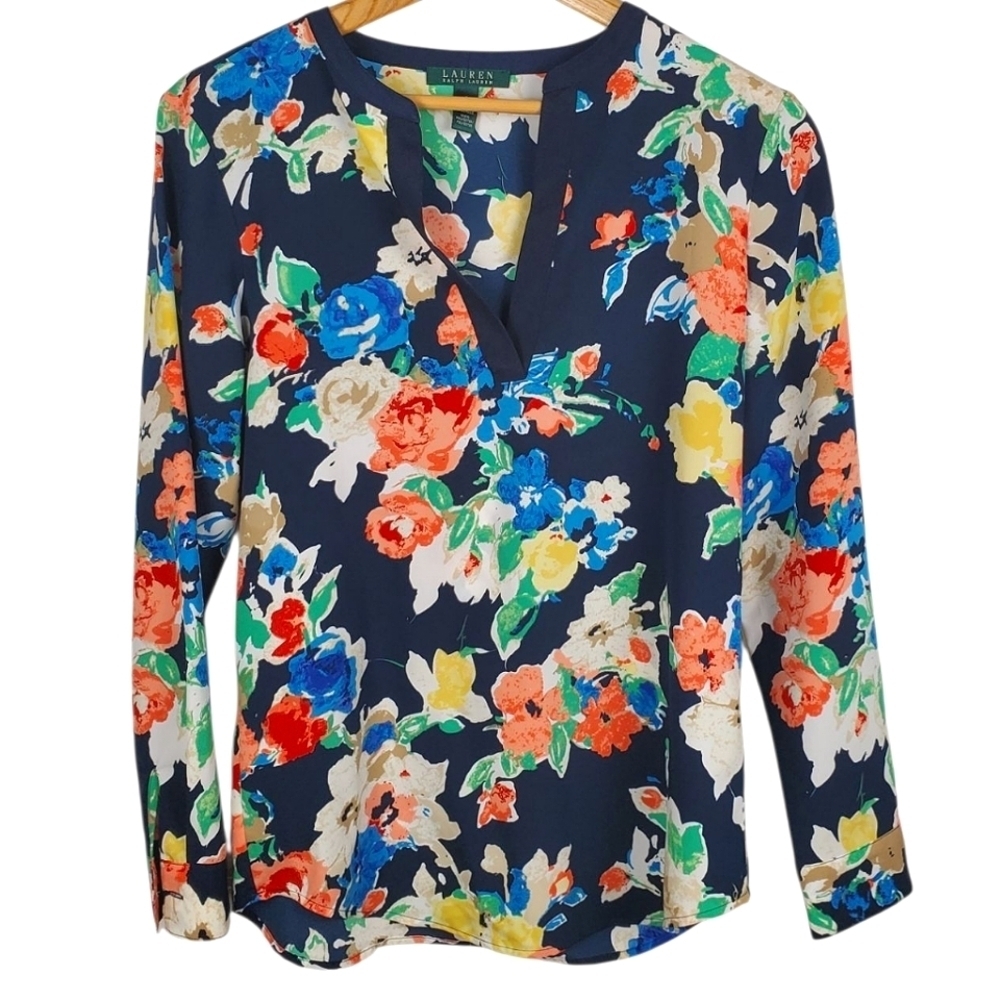 Lauren Ralph Lauren Multicolor Floral Blouse. SMALL. #324
